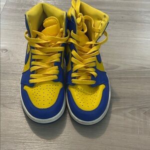 Jordan Kids' Vibrant Blue and Yellow Sneakers